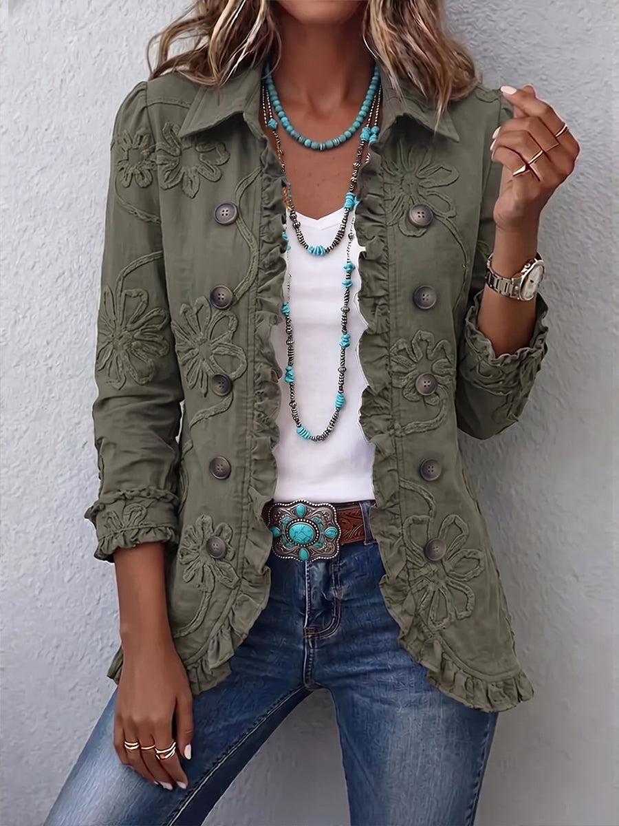 Veste Brodée avec Volants