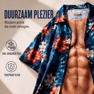 Chemise hawaïenne pour hommes, imprimé floral tropical, manches courtes, blouse décontractée de plage avec boutons